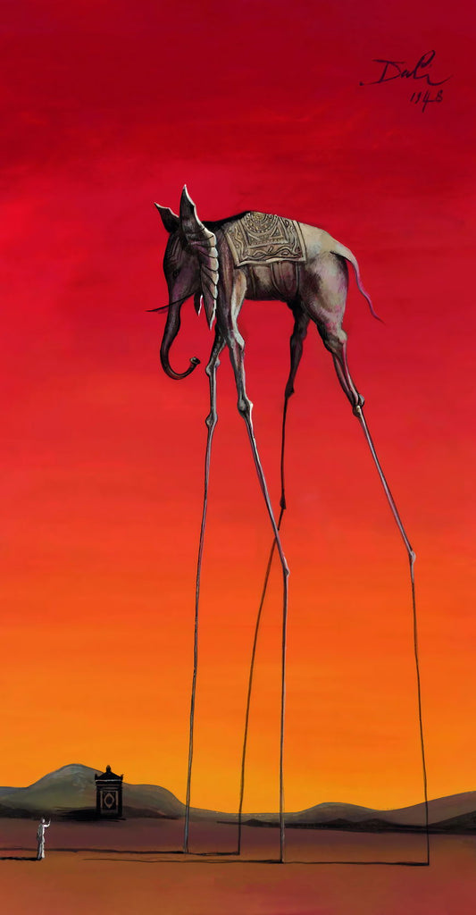 Elephant Salvador Dali Pop Art Poster Surrealist Long-Legged Animal Modern Tribute Print - xonomax