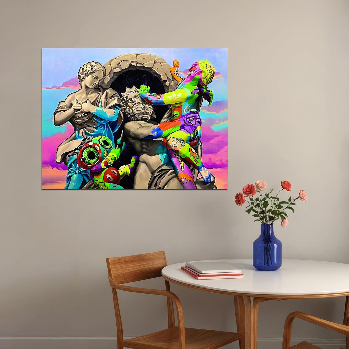 Classical Sculpture Pop Art Poster Graffiti Street Art Colorful Modern Digital Twist Print - xonomax