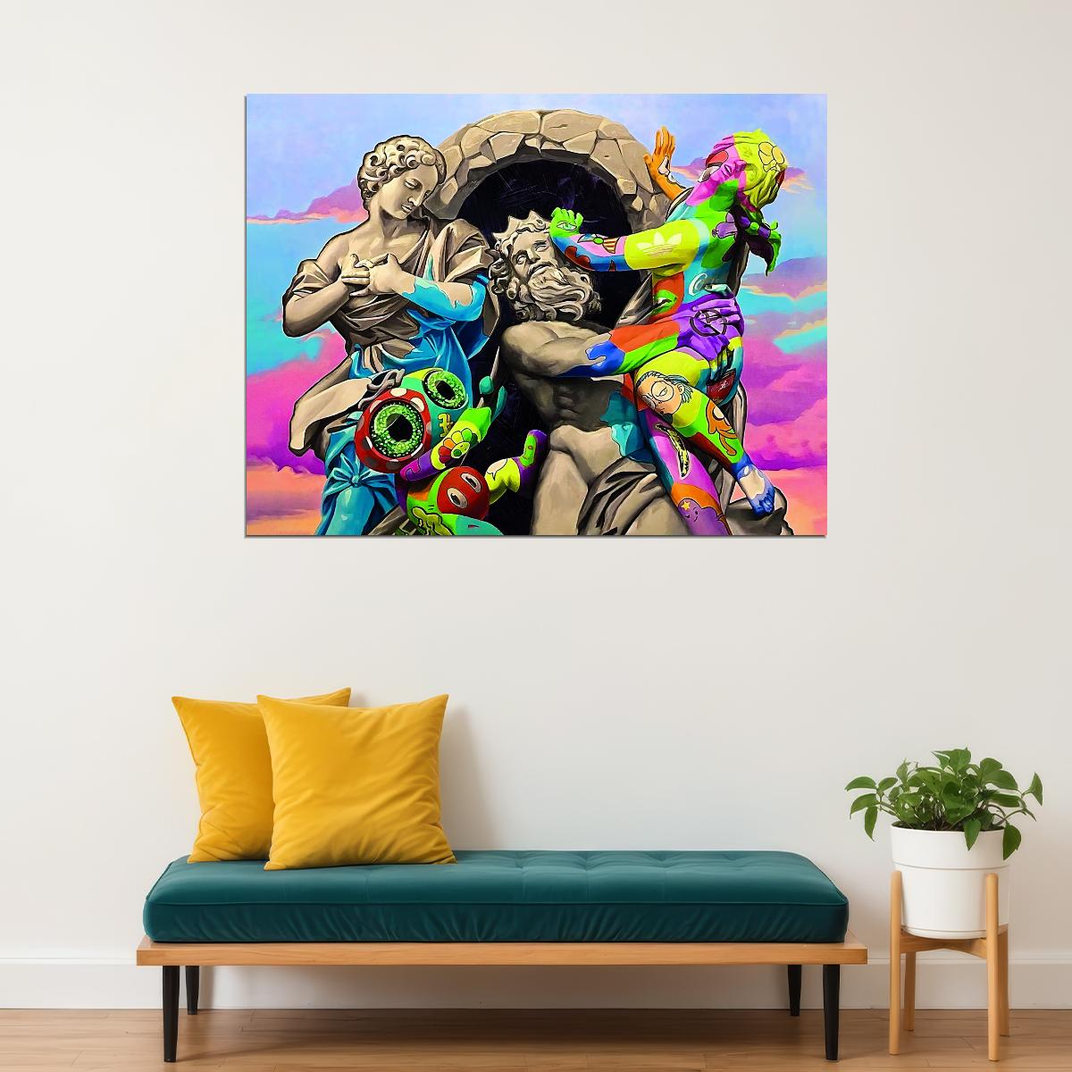 Classical Sculpture Pop Art Poster Graffiti Street Art Colorful Modern Digital Twist Print - xonomax