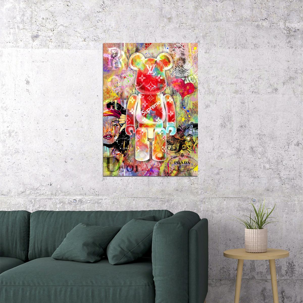 Bearbrick Pop Art Poster Graffiti Street Art Designer Toy Colorful Modern Collectible Print - xonomax