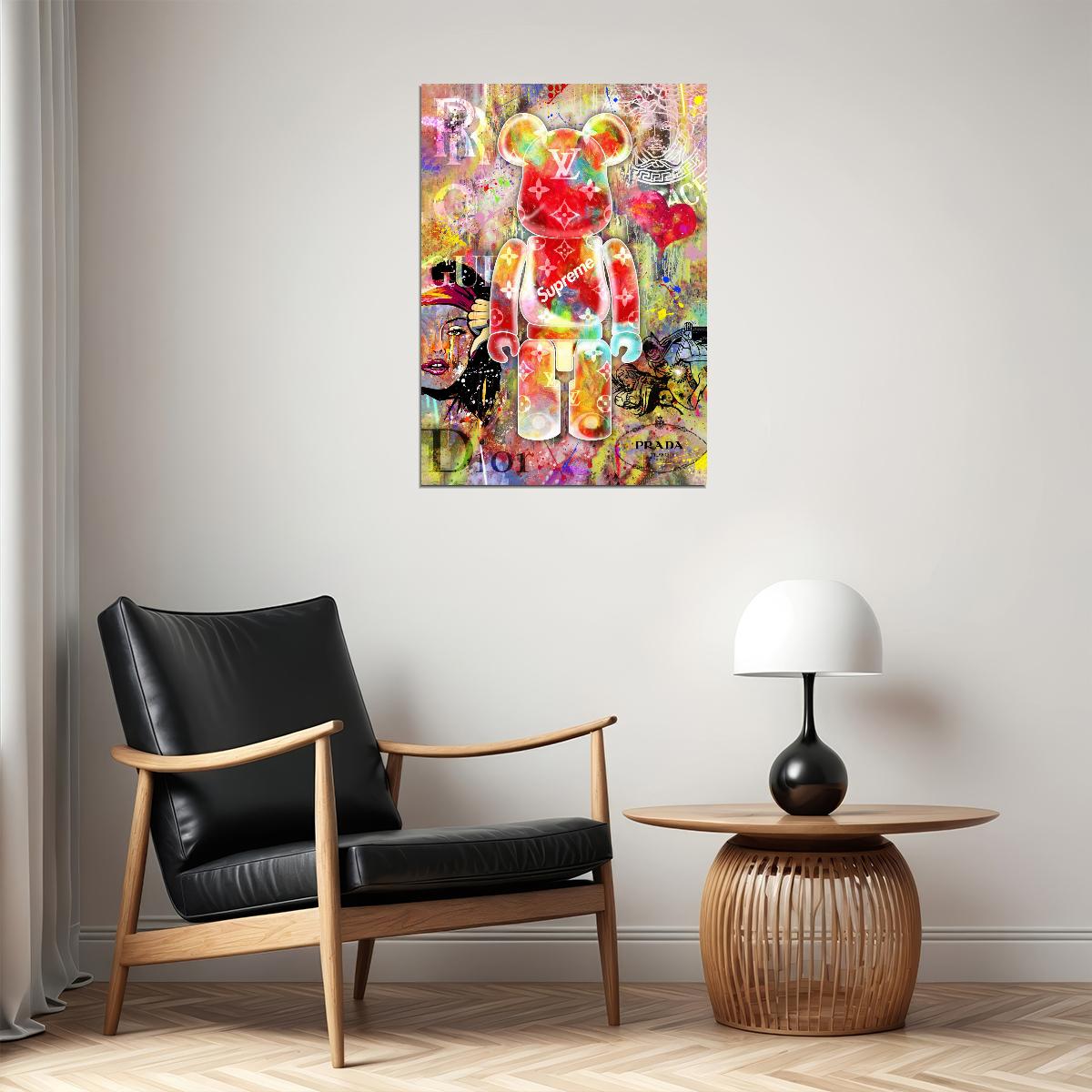 Bearbrick Pop Art Poster Graffiti Street Art Designer Toy Colorful Modern Collectible Print - xonomax
