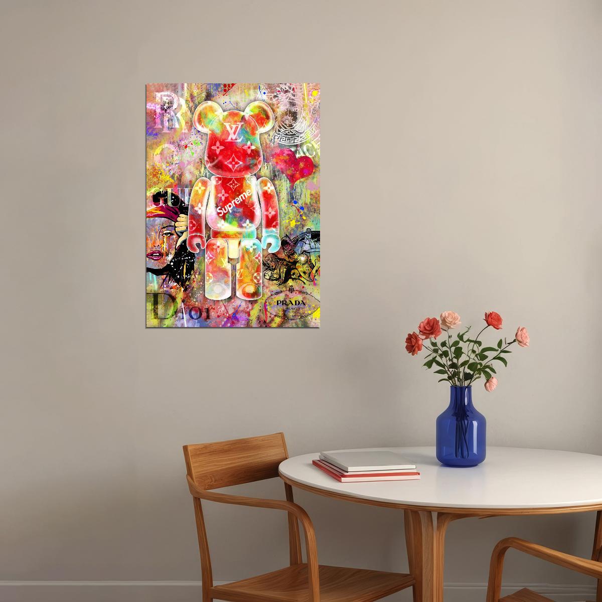 Bearbrick Pop Art Poster Graffiti Street Art Designer Toy Colorful Modern Collectible Print - xonomax