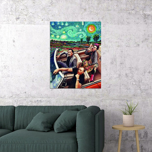 Starry Night Drive Pop Art Poster Surreal Van Gogh Inspired Artwork Modern Fantasy Print - xonomax