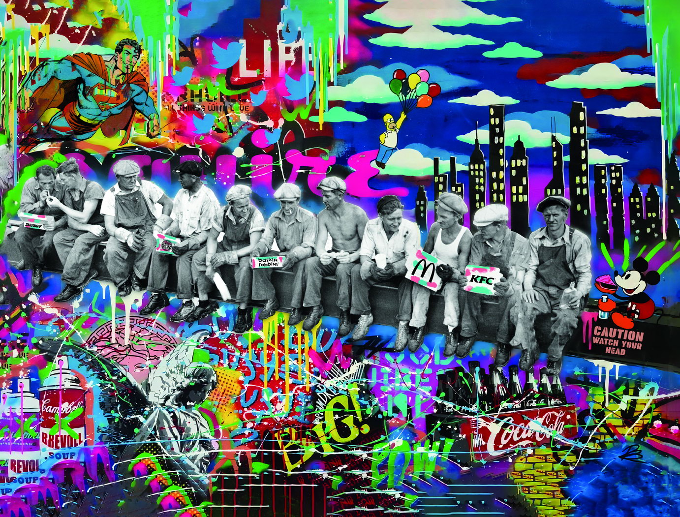Retro Glitch Pop Art Poster Graffiti Street Art Digital Grunge Modern Abstract Print - xonomax