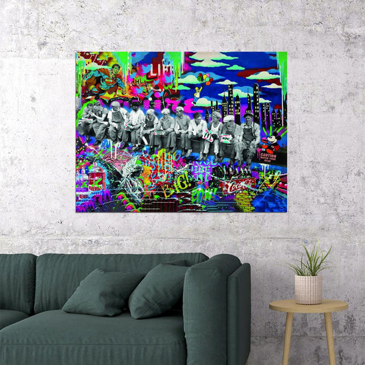 Retro Glitch Pop Art Poster Graffiti Street Art Digital Grunge Modern Abstract Print - xonomax