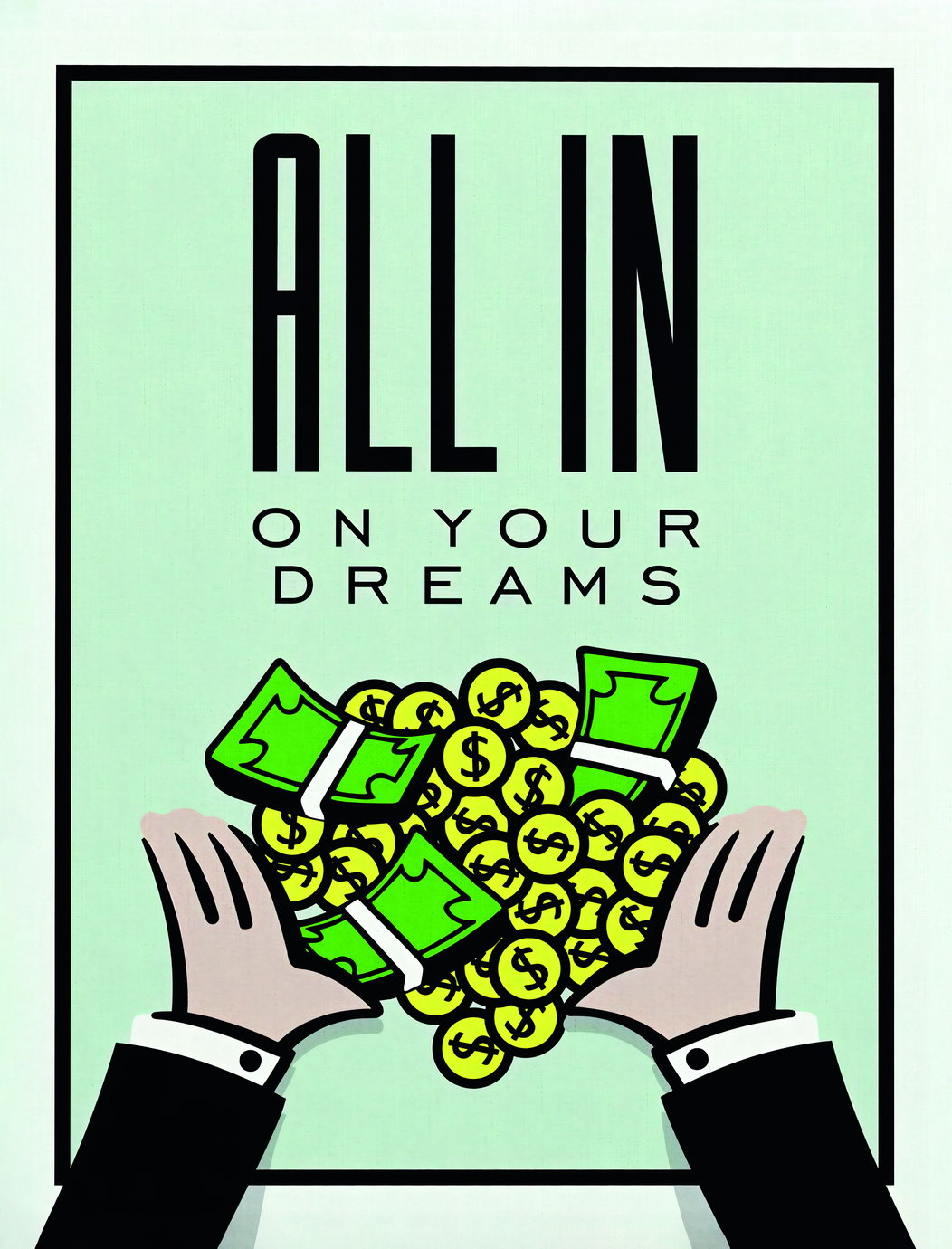 All In On Your Dreams Motivational Poster Inspirational Business Wall Art Print - xonomax