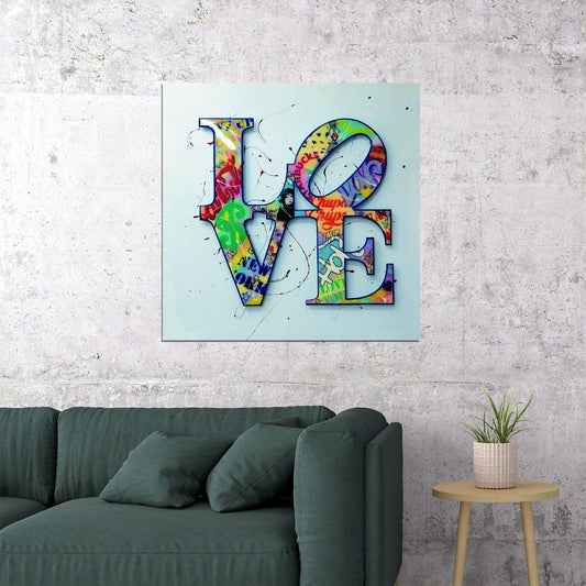 LOVE Graffiti Art Poster Colorful and Artistic Wall Decor Featuring Vibrant Design for Creative and Energetic Spaces Wall Art Print - xonomax