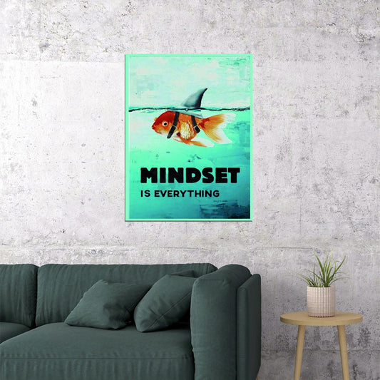 Mindset Is Everything Art Poster Motivational Wall Decor with Inspirational Message and Creative Design Office Wall Art Print - xonomax