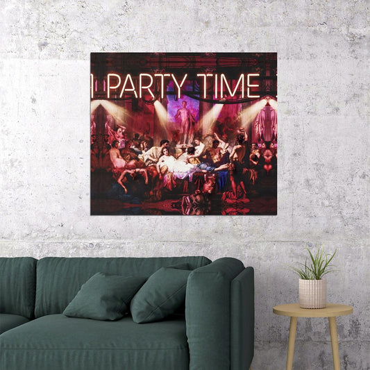 Party Time Artistic Scene Art Poster Creative Wall Decor Featuring Vibrant Design for Modern Interiors Unique Office Wall Art Print - xonomax