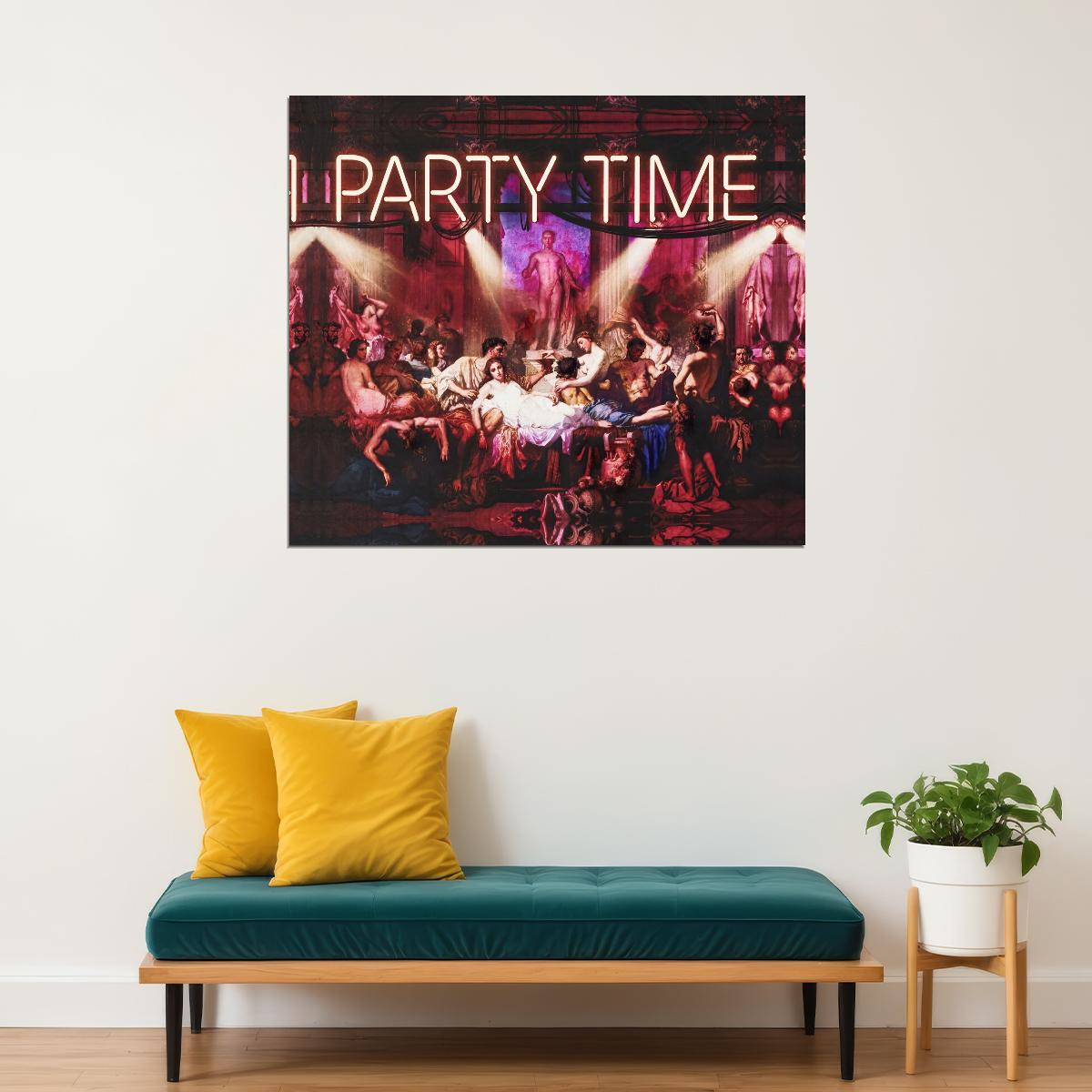 Party Time Artistic Scene Art Poster Creative Wall Decor Featuring Vibrant Design for Modern Interiors Unique Office Wall Art Print