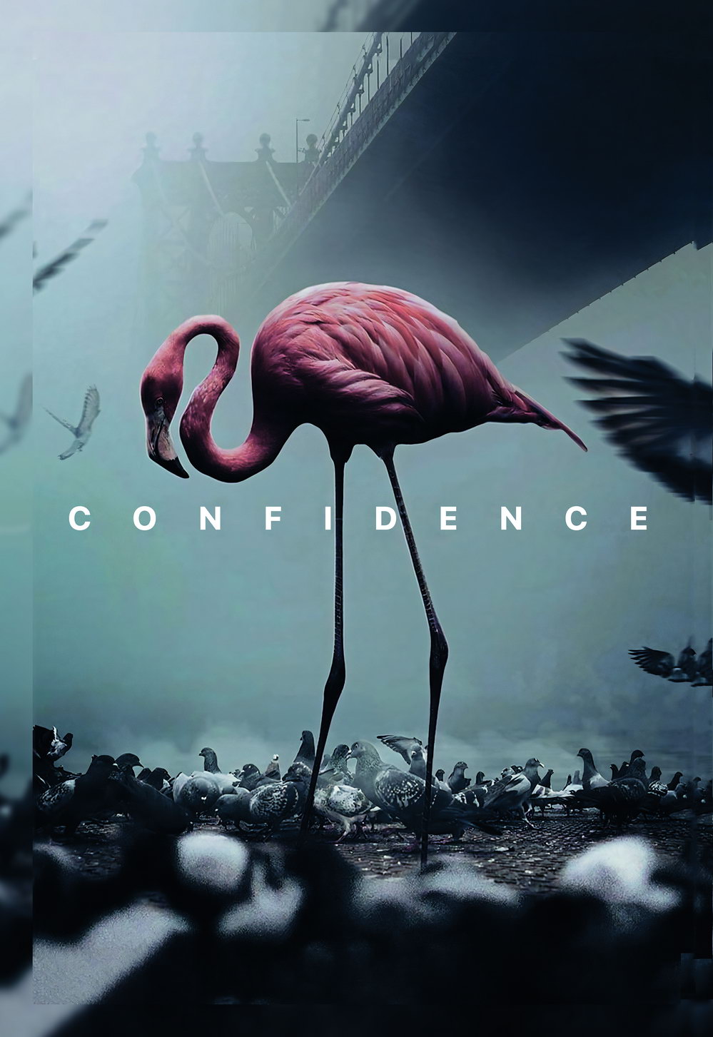 Confidence Flamingo Art Poster Minimalist and Elegant Wall Decor Featuring Modern Aesthetic for Home or Office Wall Art Print - xonomax