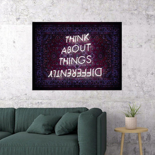 Think About Things Differently Art Poster Creative Wall Decor Featuring Unique and Thoughtful Design Modern Office Wall Art Print - xonomax