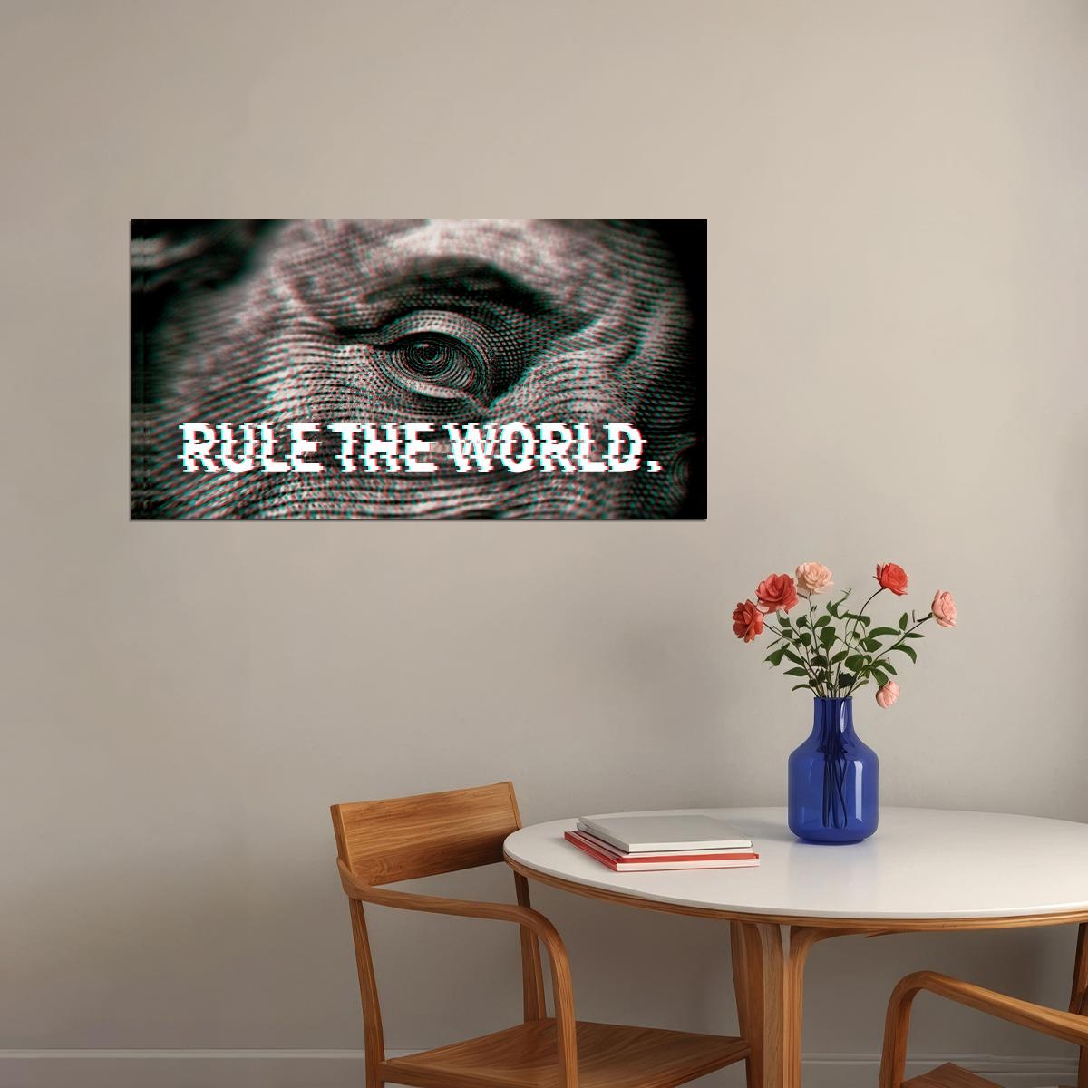 Rule the World Eye Art Poster Modern Wall Decor Featuring Motivational and Powerful Design Perfect for Office or Study Wall Art Print - xonomax