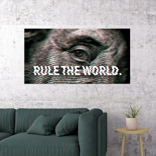 Rule the World Eye Art Poster Modern Wall Decor Featuring Motivational and Powerful Design Perfect for Office or Study Wall Art Print - xonomax