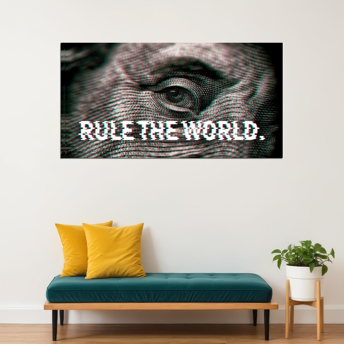 Rule the World Eye Art Poster Modern Wall Decor Featuring Motivational and Powerful Design Perfect for Office or Study Wall Art Print - xonomax