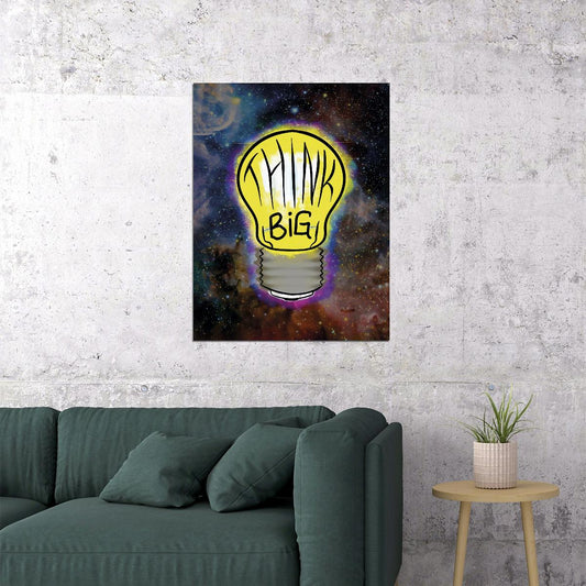 Think Big Lightbulb Art Poster Creative and Motivational Wall Decor for Innovative Spaces Modern Office Wall Art Print - xonomax