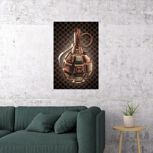 Luxury Grenade Gucci Art Poster Bold Creative Wall Decor Fashion Designer Modern Urban Style Office Wall Art Print - xonomax