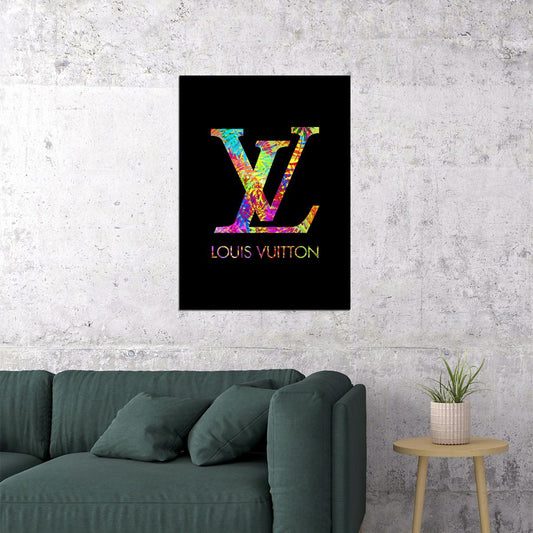 Louis Vuitton Logo Art Poster Vibrant Luxury Fashion Wall Decor Colorful Designer Modern Artistic Office Wall Art Print - xonomax