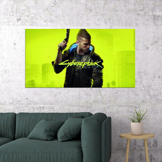 Cyberpunk 2077 Video Game Poster Futuristic Action RPG Wall Decor CD Projekt Red Gaming Neon Wall Print - xonomax