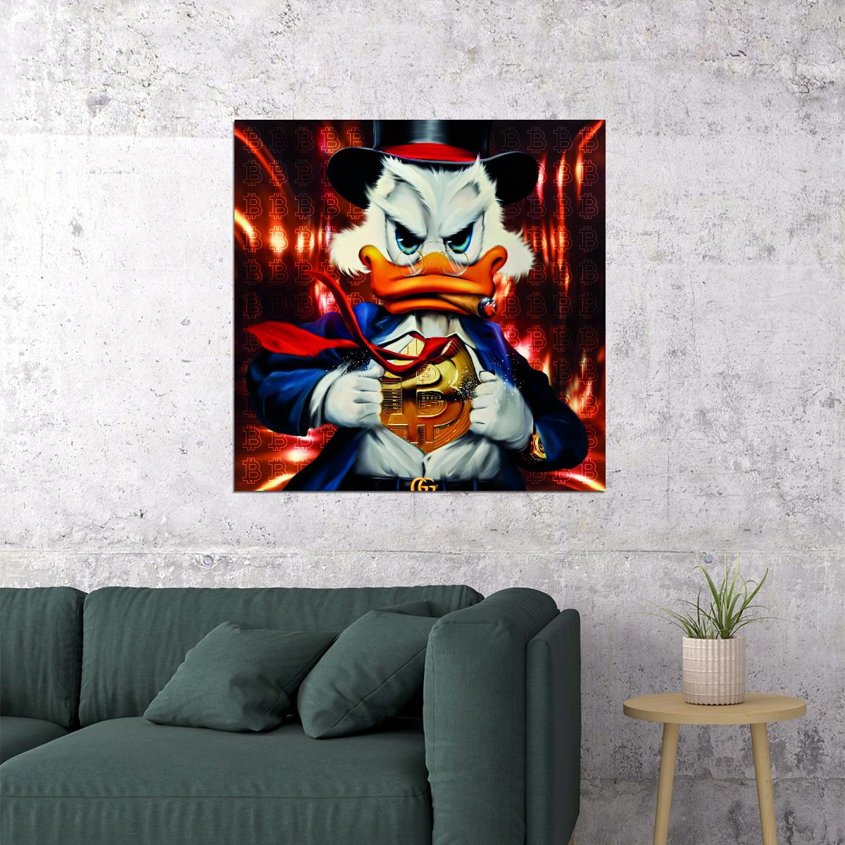 Donald Duck Graffiti Art Poster Bold Artistic Style Wall Decor Pop Culture Modern Urban Wall Art Print - xonomax