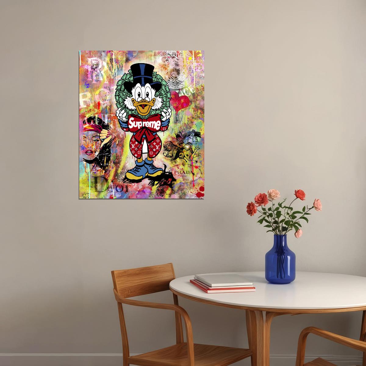 Minnie Mouse Supreme Graffiti Art Poster Luxury Street Wall Decor Modern Cartoon Pop Art Style Wall Print - xonomax