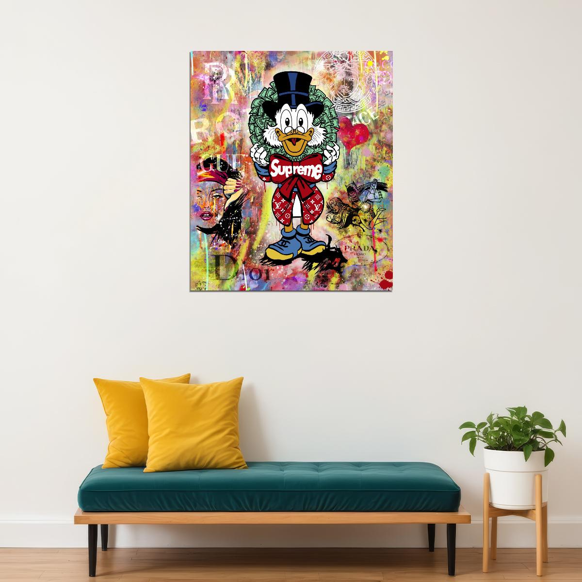 Minnie Mouse Supreme Graffiti Art Poster Luxury Street Wall Decor Modern Cartoon Pop Art Style Wall Print - xonomax