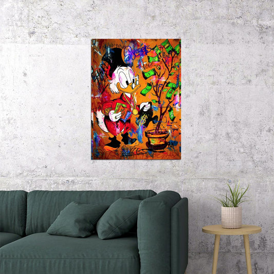 Disney Gang Graffiti Art Poster Mickey and Friends Wall Decor Colorful Cartoon Urban Pop Art Style Wall Print - xonomax