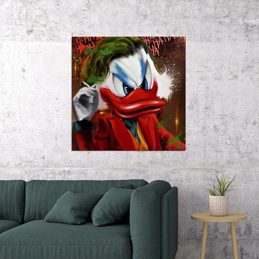 Donald Duck Joker Graffiti Art Poster Bold Cartoon Pop Art Wall Decor Urban Style Creative Wall Print - xonomax