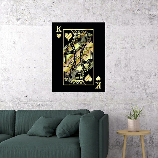 King of Spades Gold Art Poster Luxury Wall Decor Playing Card Bold Pop Art Modern Style Wall Print - xonomax