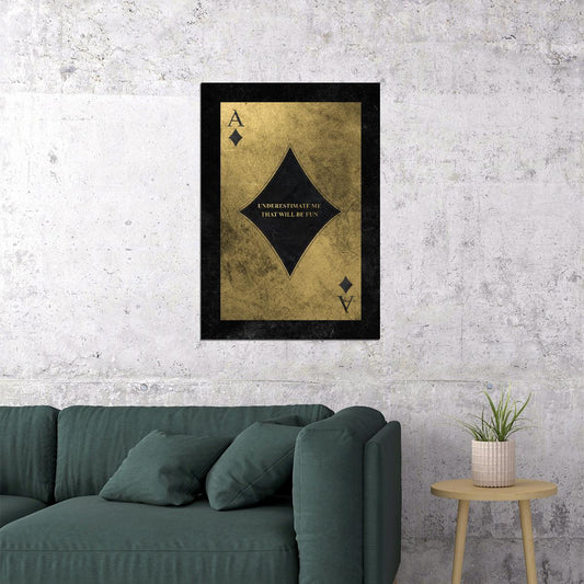 Ace of Spades Art Poster Elegant Playing Card Design Luxury Wall Decor Bold Modern Style Wall Print - xonomax