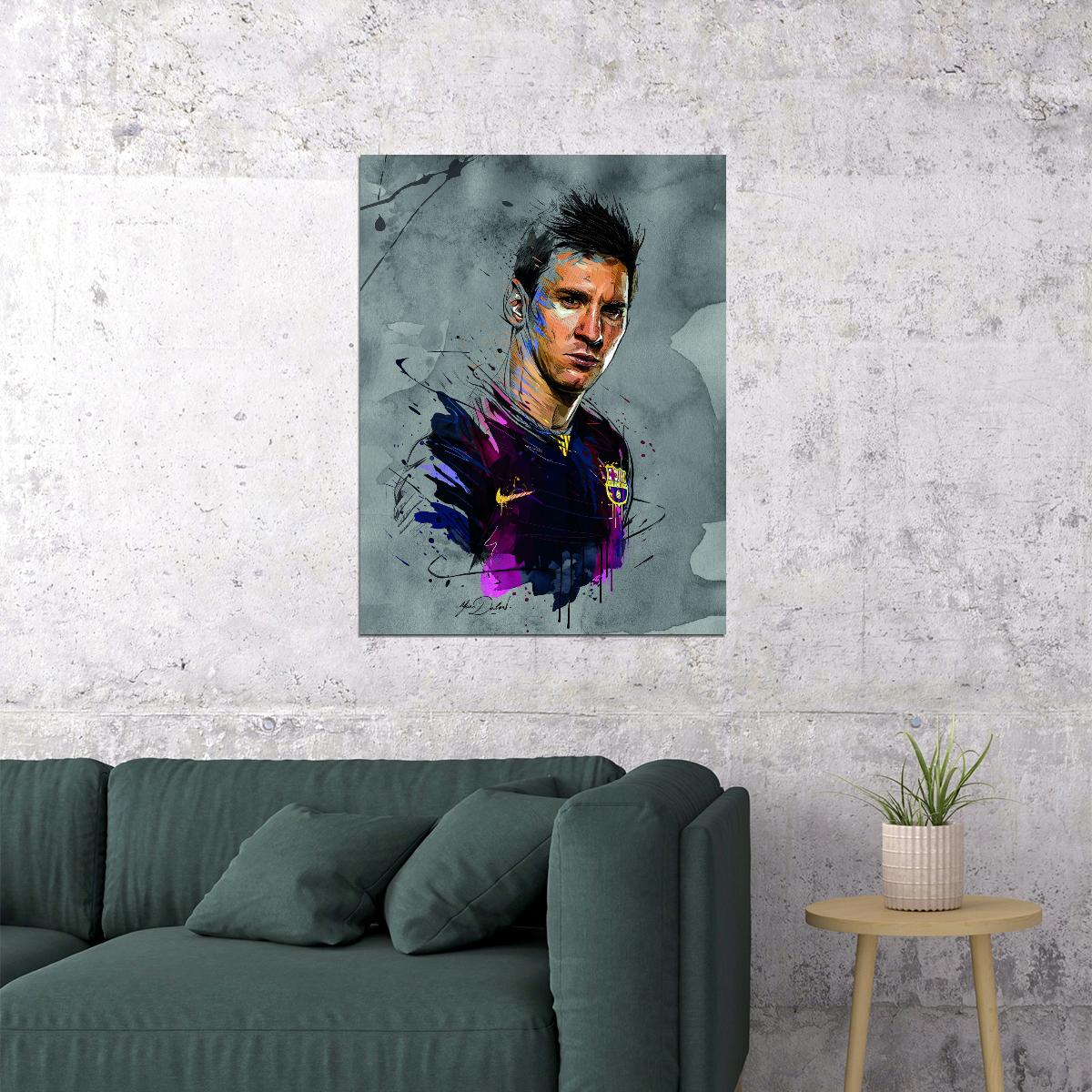 Lionel Messi Art Poster Soccer Legend Wall Decor Iconic Sports Artwork Artistic Modern Style Wall Print - xonomax