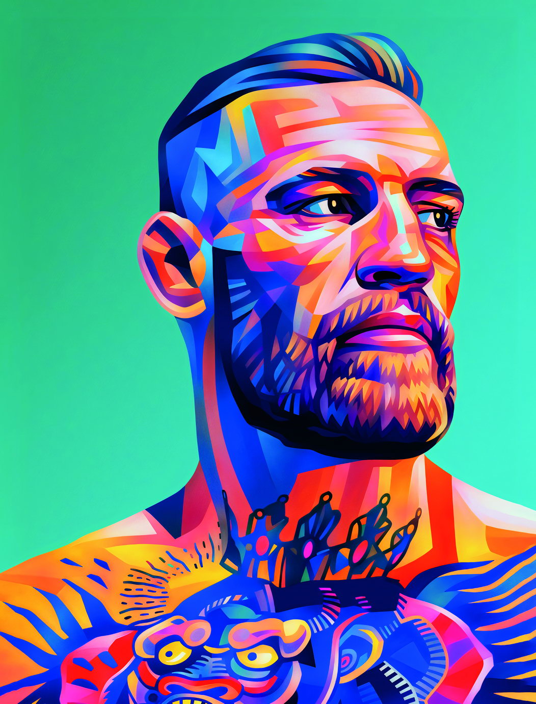 Conor McGregor Portrait Art Poster UFC Fighter Wall Decor Bold Artistic Sports Style Motivational Wall Print - xonomax