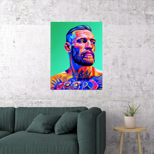 Conor McGregor Portrait Art Poster UFC Fighter Wall Decor Bold Artistic Sports Style Motivational Wall Print - xonomax