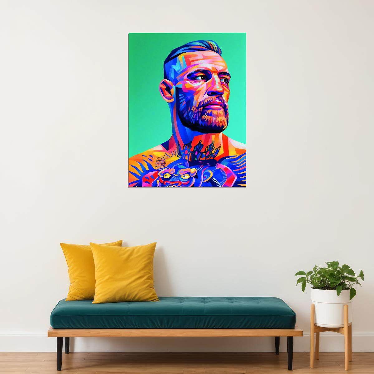 Conor McGregor Portrait Art Poster UFC Fighter Wall Decor Bold Artistic Sports Style Motivational Wall Print - xonomax