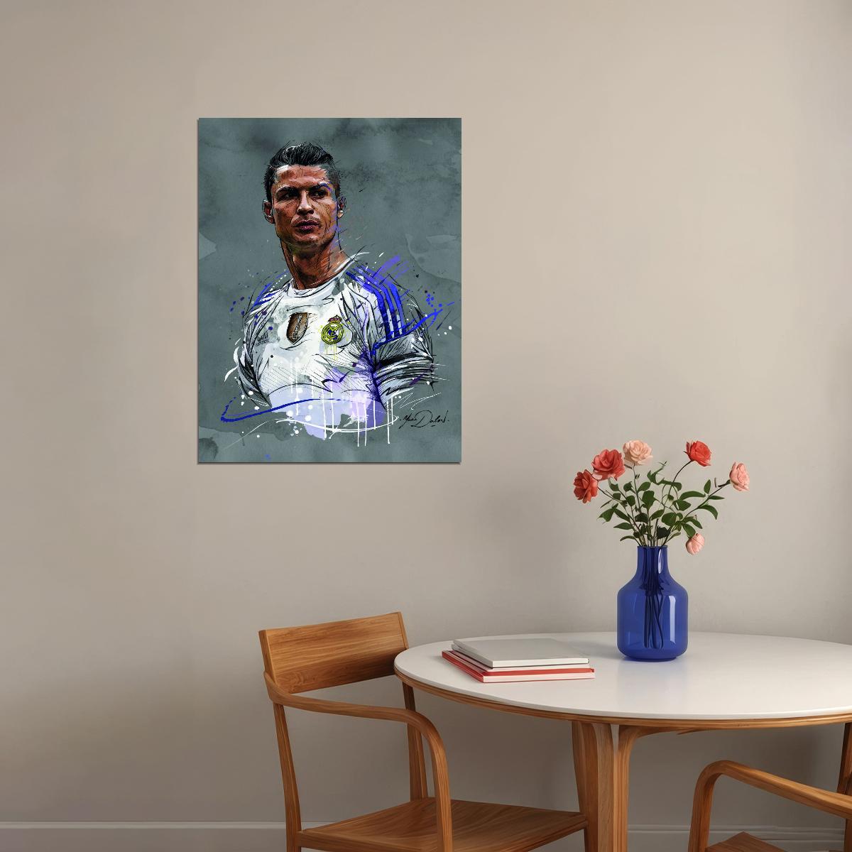 Cristiano Ronaldo Art Poster Soccer Legend Wall Decor Iconic Sports Artwork Artistic Modern Wall Print - xonomax
