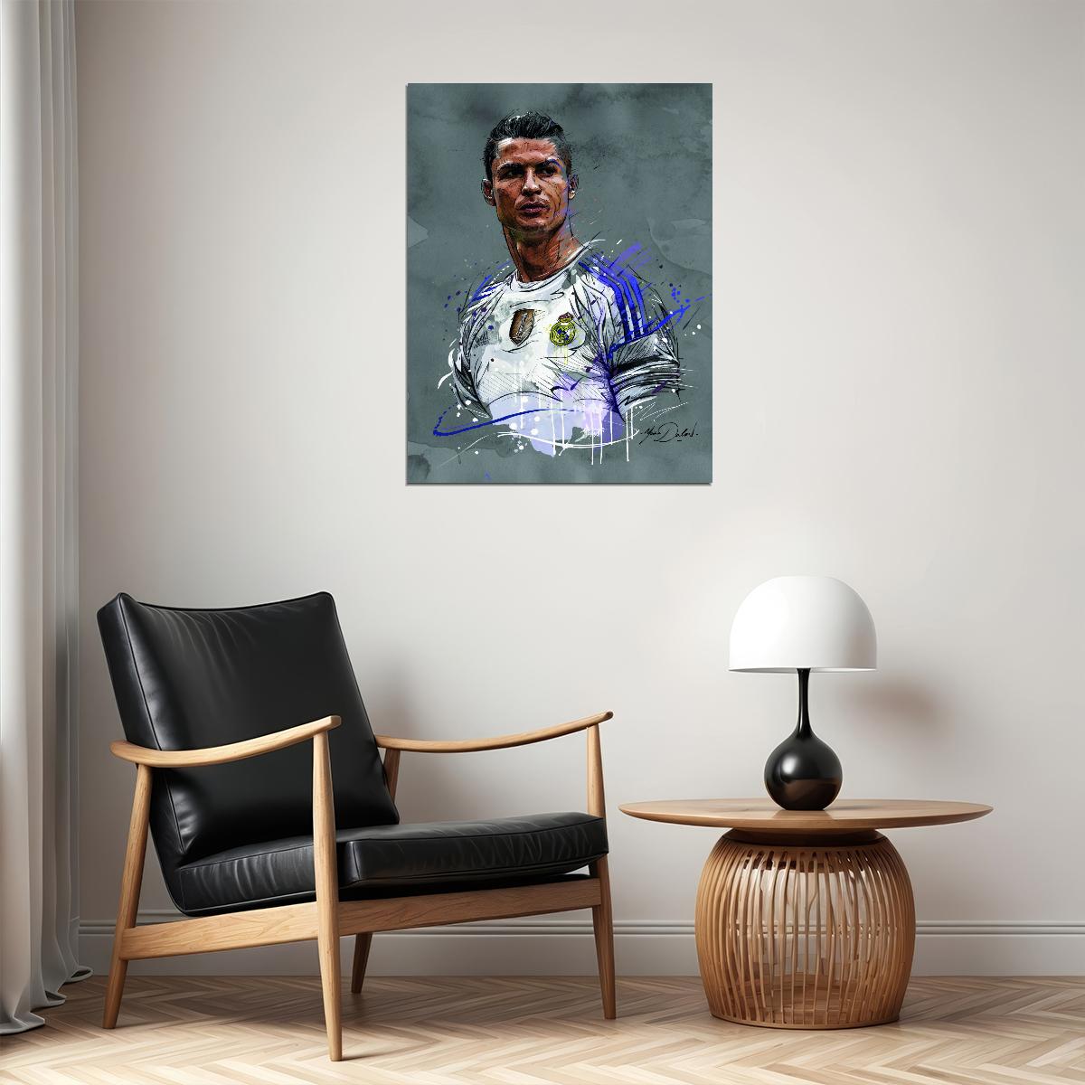 Cristiano Ronaldo Art Poster Soccer Legend Wall Decor Iconic Sports Artwork Artistic Modern Wall Print - xonomax
