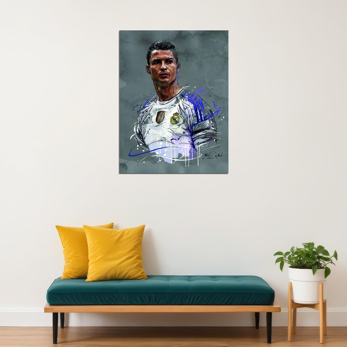 Cristiano Ronaldo Art Poster Soccer Legend Wall Decor Iconic Sports Artwork Artistic Modern Wall Print - xonomax
