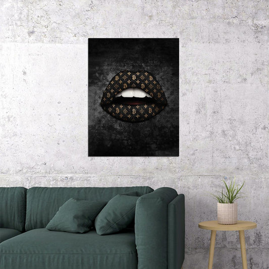 Luxury Lips Art Poster Bold Artistic Wall Decor Modern Iconic Style Designer Wall Print - xonomax