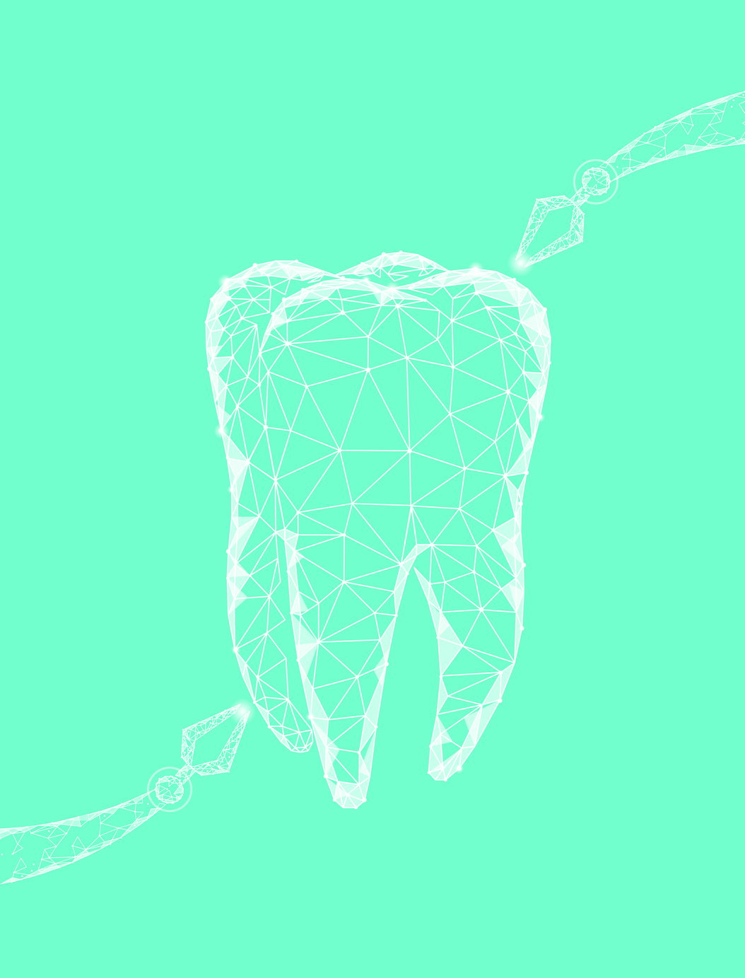 Geometric Tooth Art Poster Modern Dental Wall Decor Minimalist Artistic Design Unique Medical Illustration Wall Print - xonomax