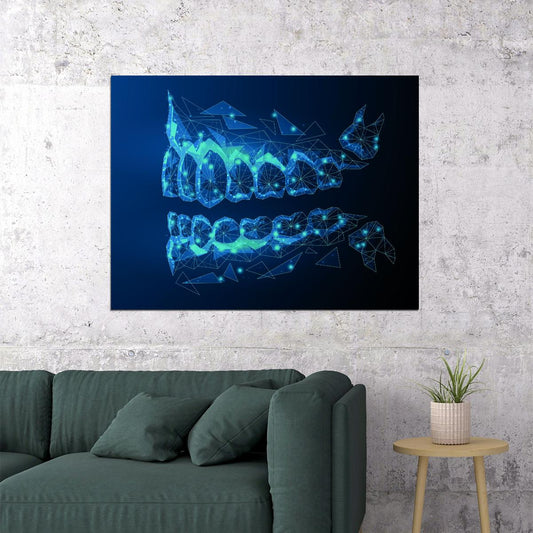 Digital Dental Aligners Art Poster Futuristic Medical Wall Decor Unique Artistic Design Modern Wall Print - xonomax