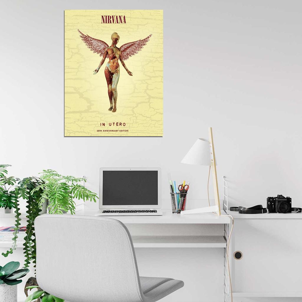Nirvana Music Band In Utero Album Cover Art Wall Print Poster