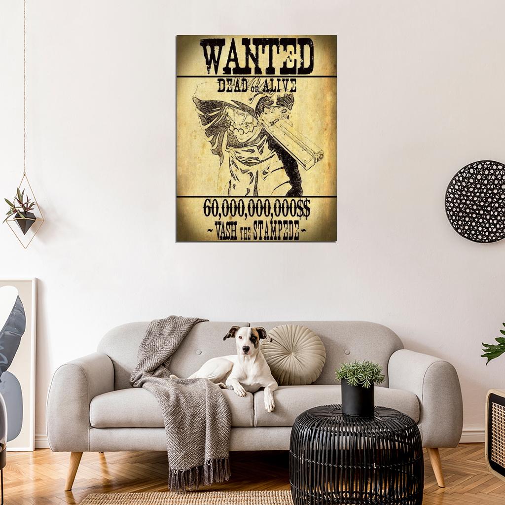 Trigun VASH The Stampede Guns Fight Japan Anime Decor Wall Print POSTER