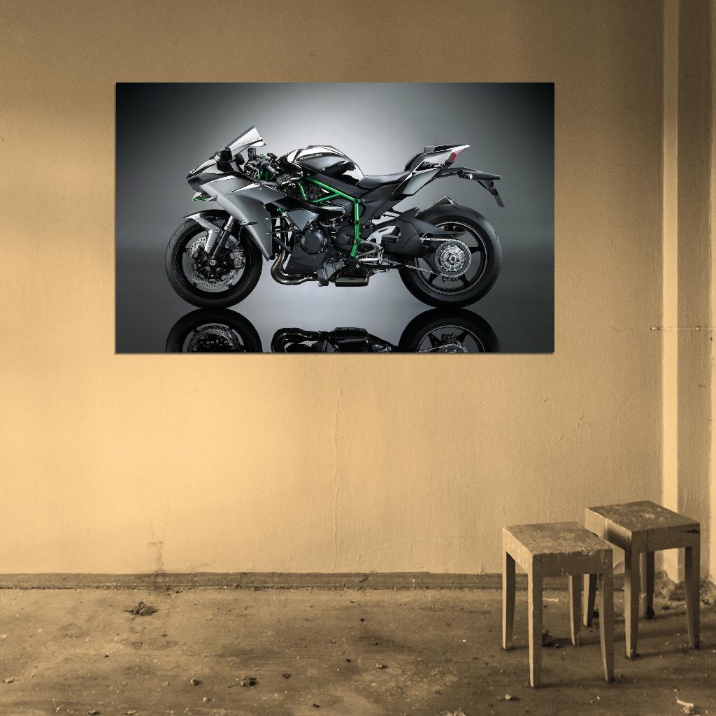 2017 KAWASAKI NINJA H2 BIKE Print Poster
