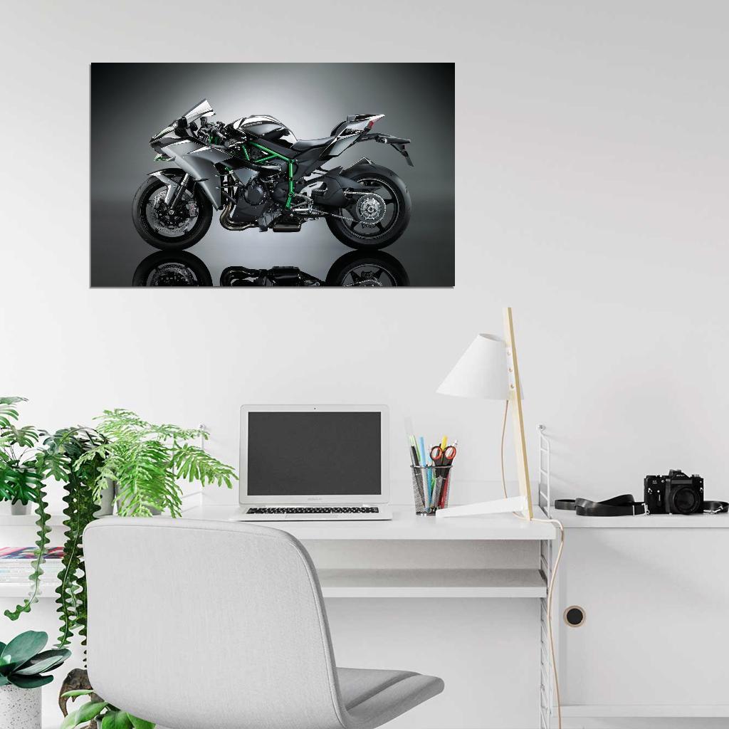 2017 KAWASAKI NINJA H2 BIKE Print Poster