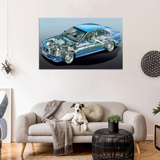BMW M5 E39 5 SERIES S62 V8 CUT AWAY Print Poster - xonomax