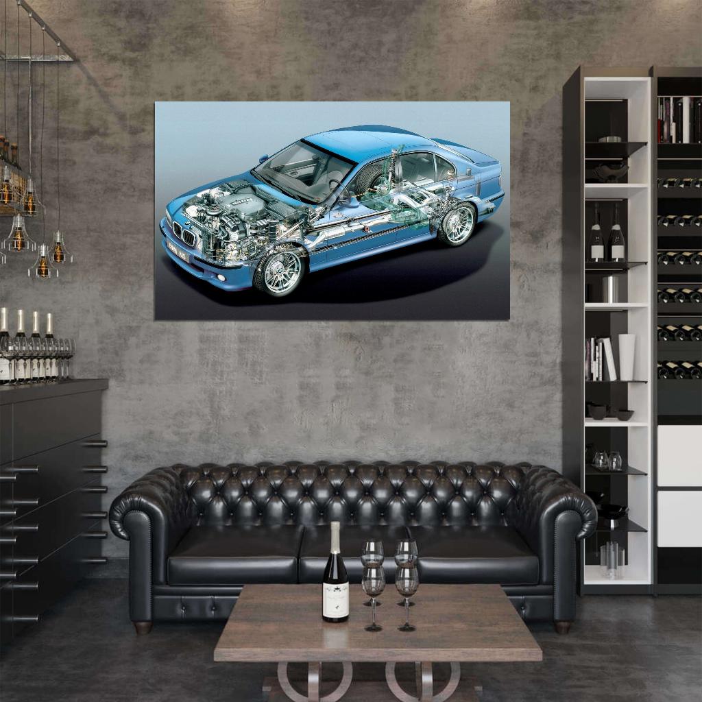 BMW M5 E39 5 SERIES S62 V8 CUT AWAY Print Poster