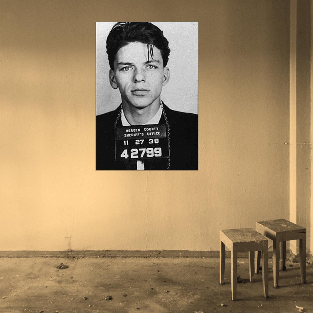 FRANK SINATRA MUG SHOT MUGSHOT RAT PACK MUSICIAN Wall Print Poster