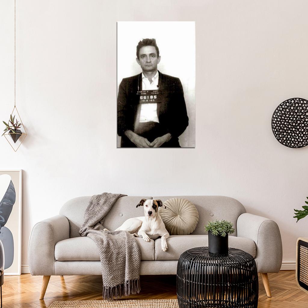 Johnny Cash Mug Shot Mugshot Walk LINE Ring FIRE Decor Wall Print POSTER