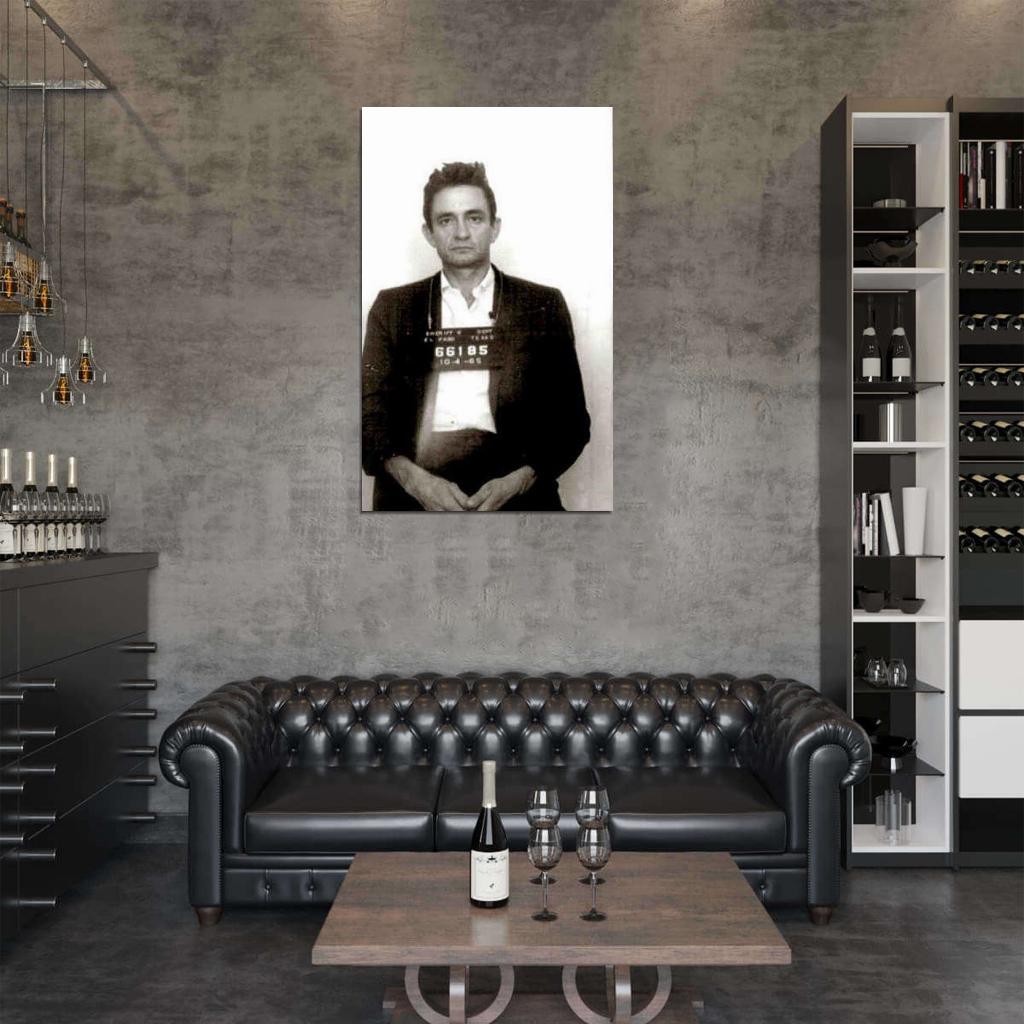 Johnny Cash Mug Shot Mugshot Walk LINE Ring FIRE Decor Wall Print POSTER