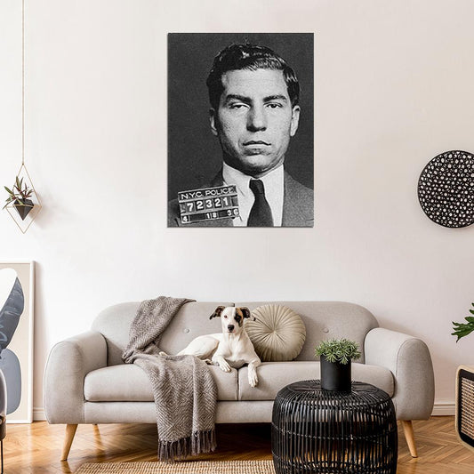 Charles 'Lucky' Luciano Mugshot Mafia MOB Wall Print Poster - xonomax